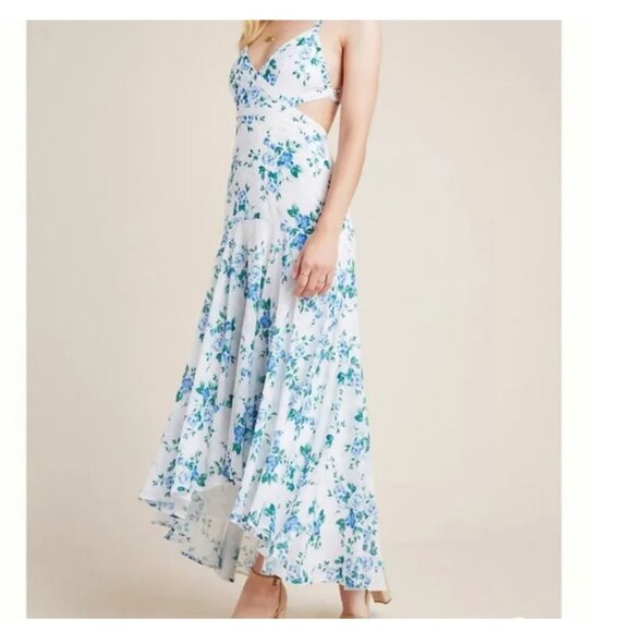 Anthropologie YUMI KIM Love Letter Floral Cut-out Maxi Dress White Size XL - Picture 6 of 15